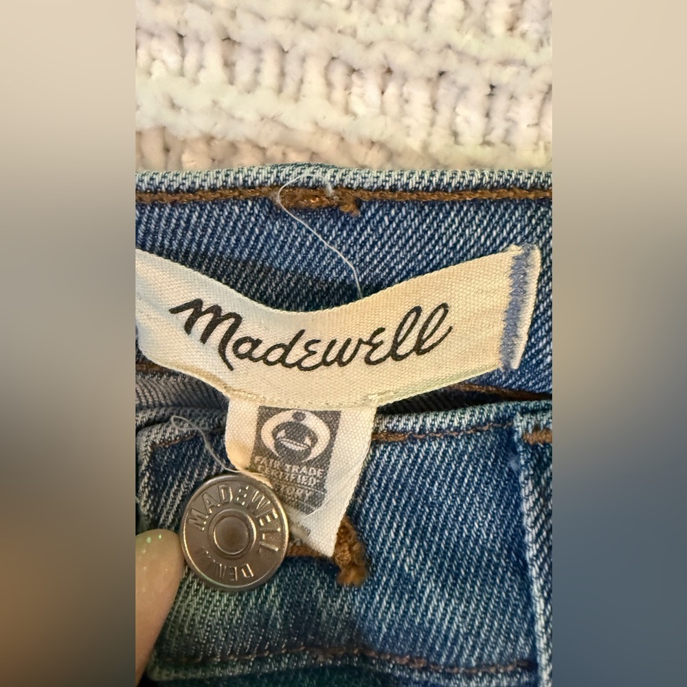 Madewell Roadtripper Stovepipe Jeans | High Rise 27T Tall Raw Hem Blue - Picture 3 of 12